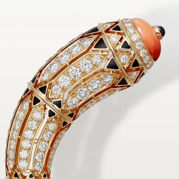 Armbänder „Geometrie & Contrastes“, Koralle, pavé