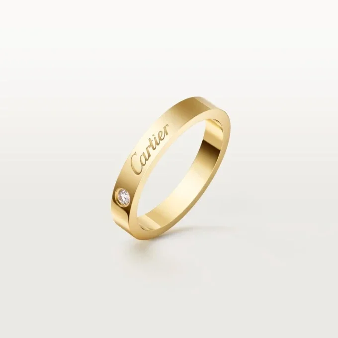 C de Cartier Ehering, 3 mm Breite, 1 Diamant