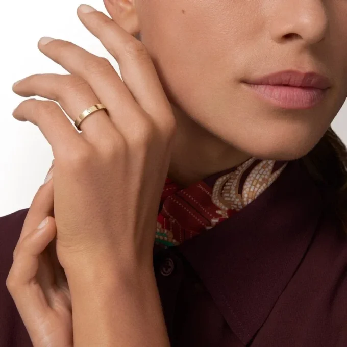 C de Cartier Ehering, 3 mm Breite, 1 Diamant