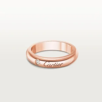 C de Cartier Ehering, 4 mm Breite, 1 Diamant