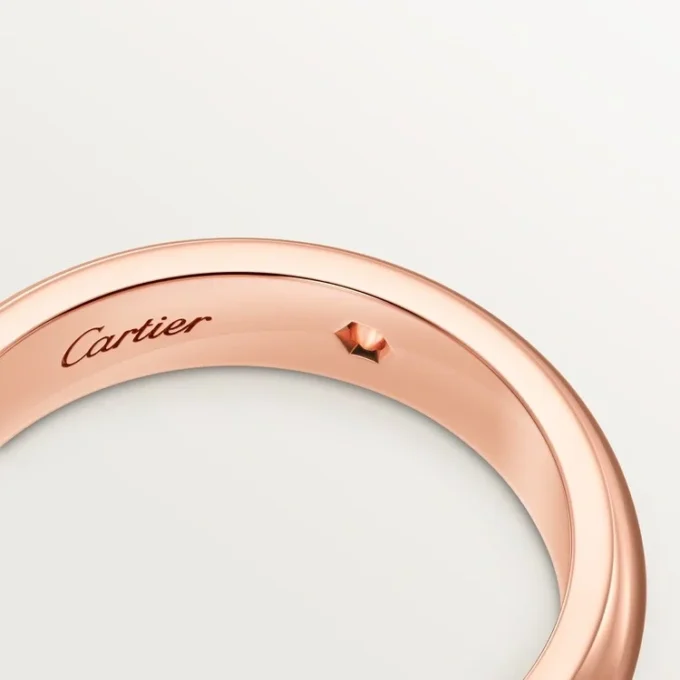 C de Cartier Ehering, 4 mm Breite, 1 Diamant