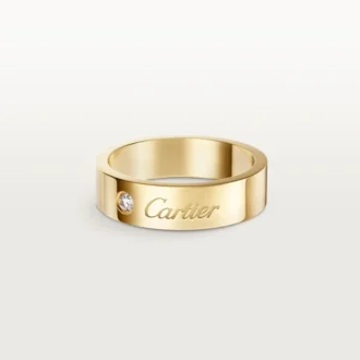 C de Cartier Ehering, 5 mm Breite, 1 Diamant