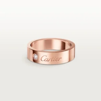 C de Cartier Ehering, 5 mm Breite, 1 Diamant