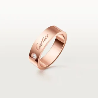 C de Cartier Ehering, 5 mm Breite, 1 Diamant