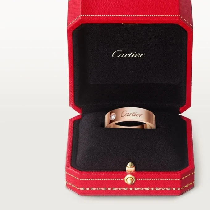 C de Cartier Ehering, 5 mm Breite, 1 Diamant