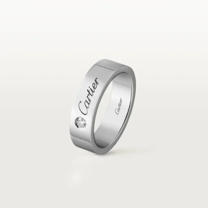 C de Cartier Ehering – Platin, Diamant – Cartier