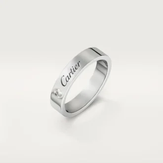 C de Cartier Ehering – Platin, Diamant – Cartier