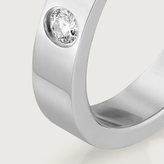 C de Cartier Ehering – Platin, Diamant – Cartier