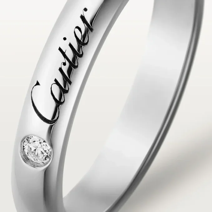 C de Cartier Ehering – Platin, Diamant – Cartier