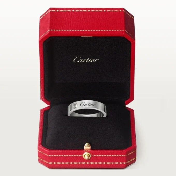 C de Cartier Ehering – Platin, Diamant – Cartier