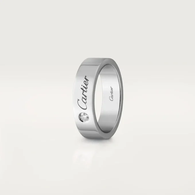 C de Cartier Ehering – Platin, Diamant – Cartier