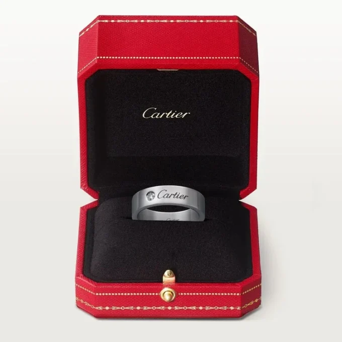 C de Cartier Ehering – Platin, Diamant – Cartier