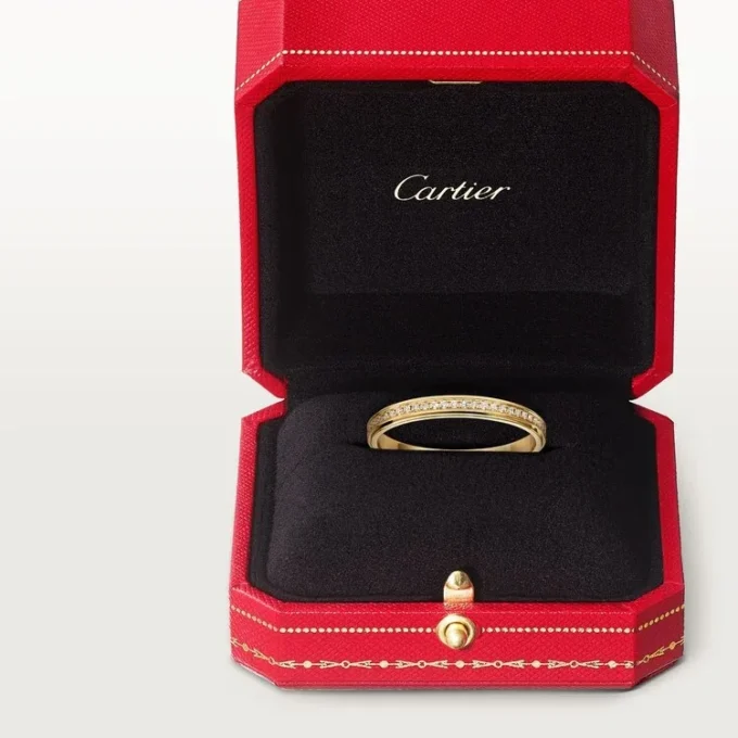 Cartier D’amour Ehering, 2,3 mm breit, pavé-besetzt