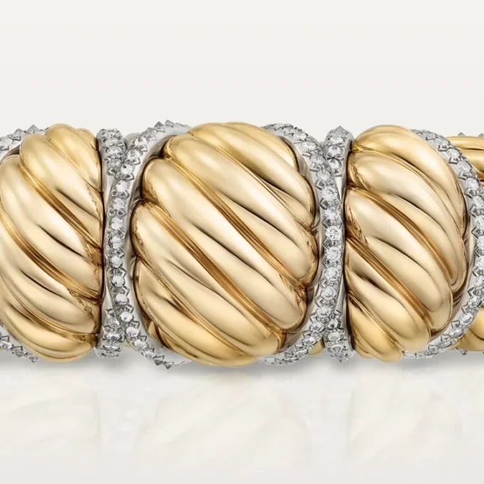Cartier Libre Tressage Armband, Diamanten