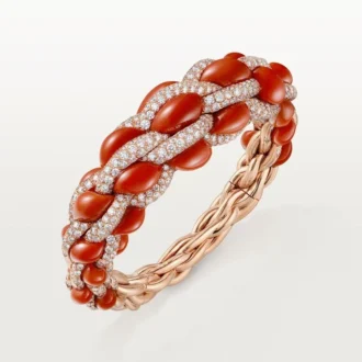 Cartier Libre Tressage Armband, Koralle