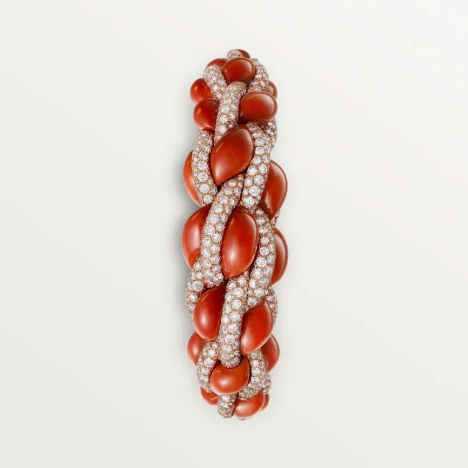 Cartier Libre Tressage Armband, Koralle