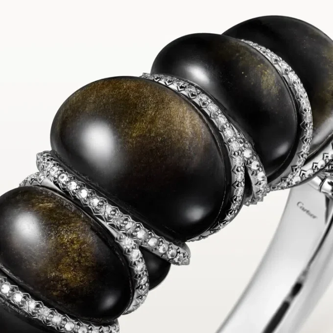 Cartier Libre Tressage Armband, Obsidian, Diamanten