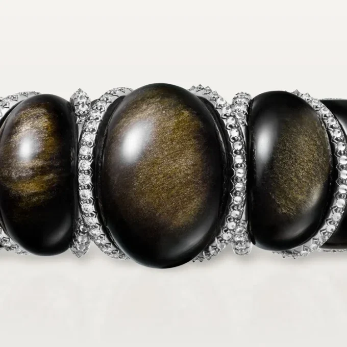 Cartier Libre Tressage Armband, Obsidian, Diamanten