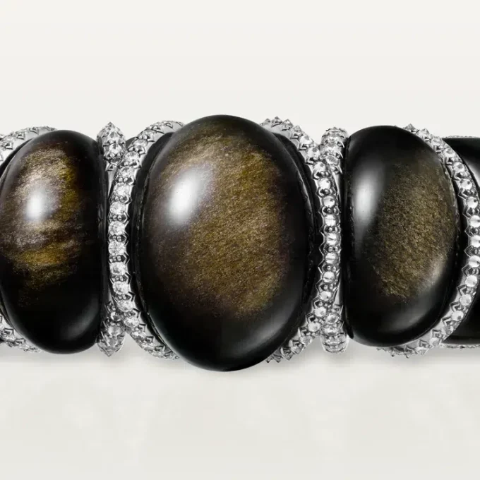 Cartier Libre Tressage Armband, Obsidian, Diamanten