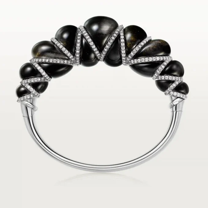Cartier Libre Tressage Armband, Obsidian, Diamanten