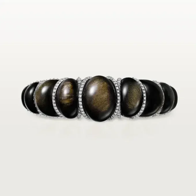Cartier Libre Tressage Armband, Obsidian, Diamanten