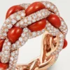 Cartier Libre Tressage Ring, Koralle