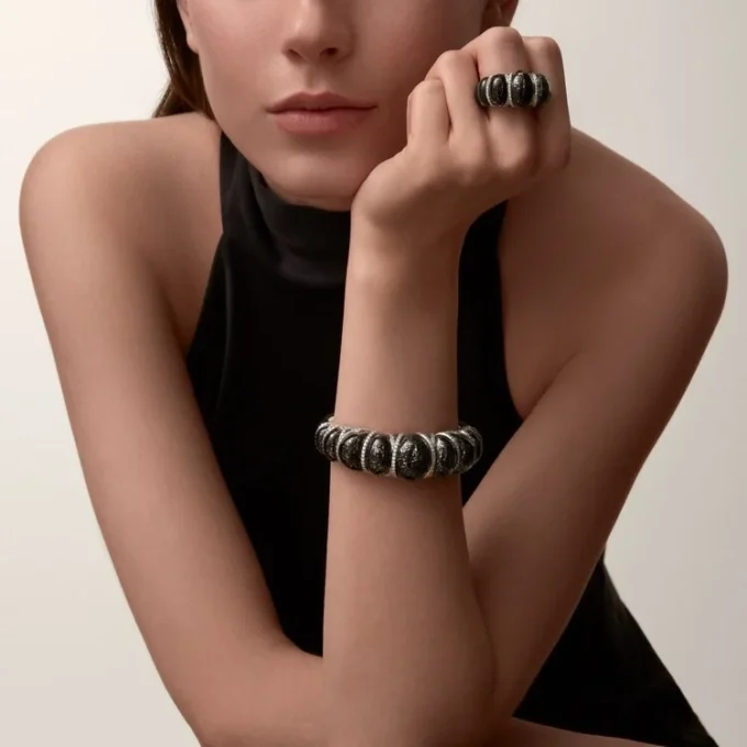Cartier Libre Tressage Ring, Metaquartzit, Diamanten