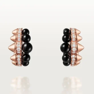 Clash de Cartier Ohrringe, Onyx, extragroßes Modell, Diamanten