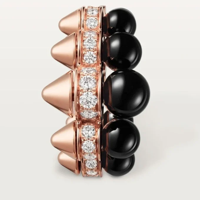 Clash de Cartier Ohrringe, Onyx, extragroßes Modell, Diamanten