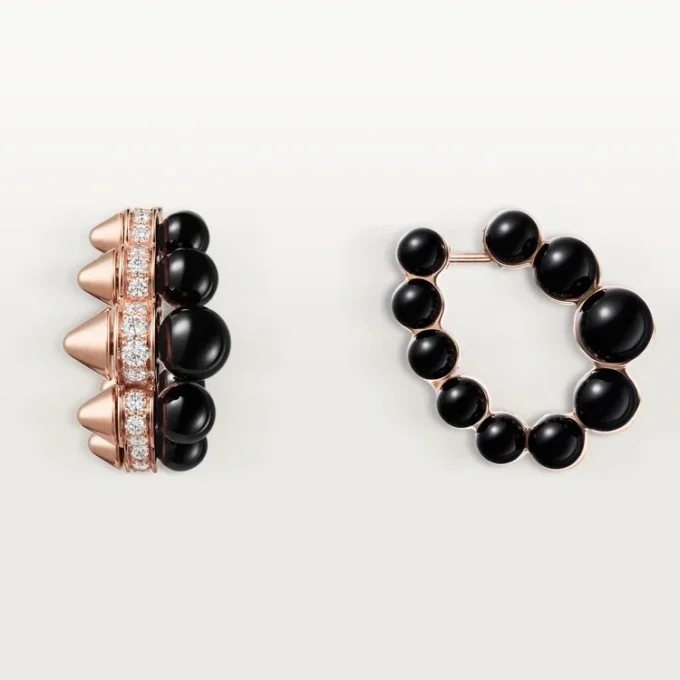 Clash de Cartier Ohrringe, Onyx, extragroßes Modell, Diamanten