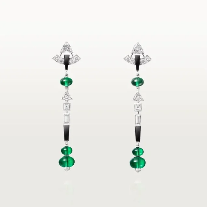 En Equilibre Ohrringe, Smaragd, pavé