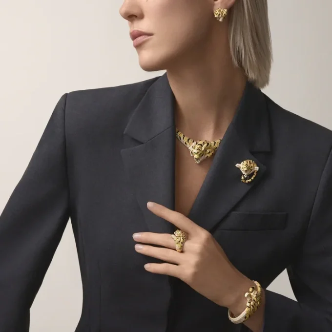 Faune Et Flore Cartier Armband, gelbe, orangefarbene und braune Diamanten, pavé-gefasst