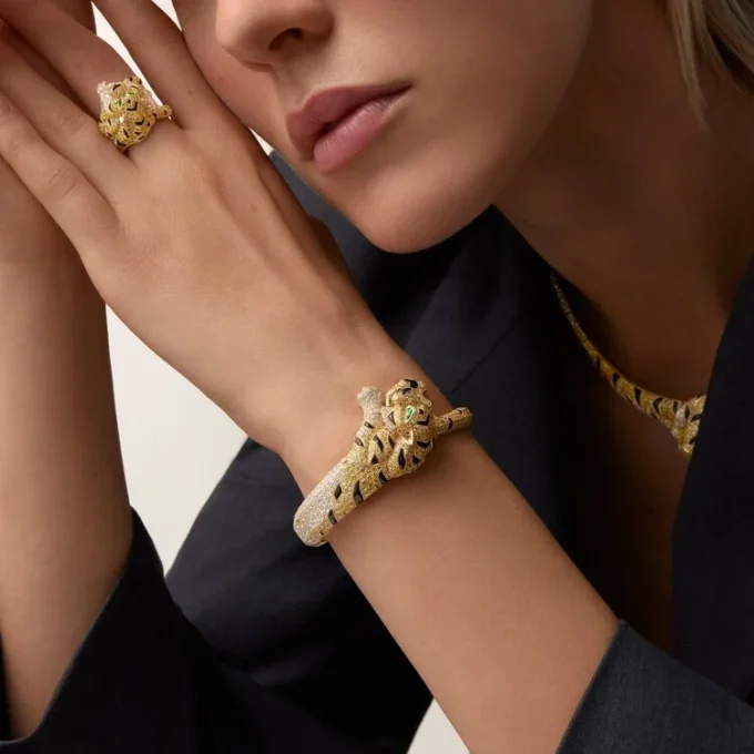 Faune Et Flore Cartier Armband, gelbe, orangefarbene und braune Diamanten, pavé-gefasst