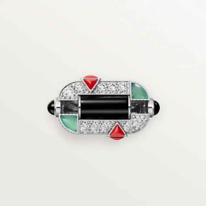 Geometrie & Contrastes Ring, Chrysopras, Pavé