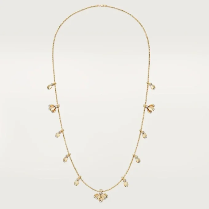 Grain De Cafe Lange Halskette, Diamanten