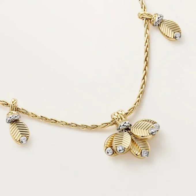 Grain De Cafe Lange Halskette, Diamanten