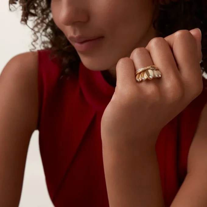 Grain De Cafe Ring, Diamanten