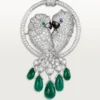 Halskette „Faune et Flore de Cartier“, Smaragd-Tropfen, pavé-gefasst