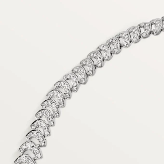 Halskette „Geometrie & Contrastes“, Chrysopras, Pavé