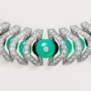 Halskette „Geometrie & Contrastes“, Chrysopras, Pavé