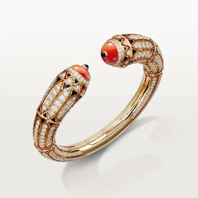 Armbänder „Geometrie & Contrastes“, Koralle, pavé