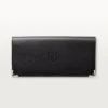 International Wallet mit Seitenfalten, Must de Cartier – Schwarzes Kalbsleder, Edelstahl-Finish – Cartier