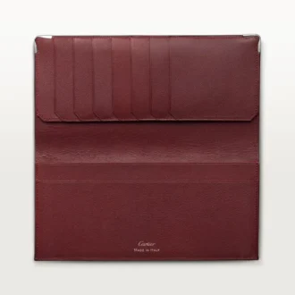 International Wallet mit Seitenfalten, Must de Cartier – Schwarzes Kalbsleder, Edelstahl-Finish – Cartier