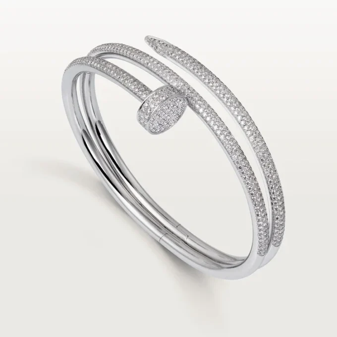 Juste un Clou Armband, doppelt, halb pavé-besetzt