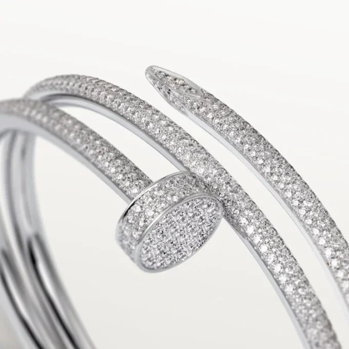 Juste un Clou Armband, doppelt, halb pavé-besetzt