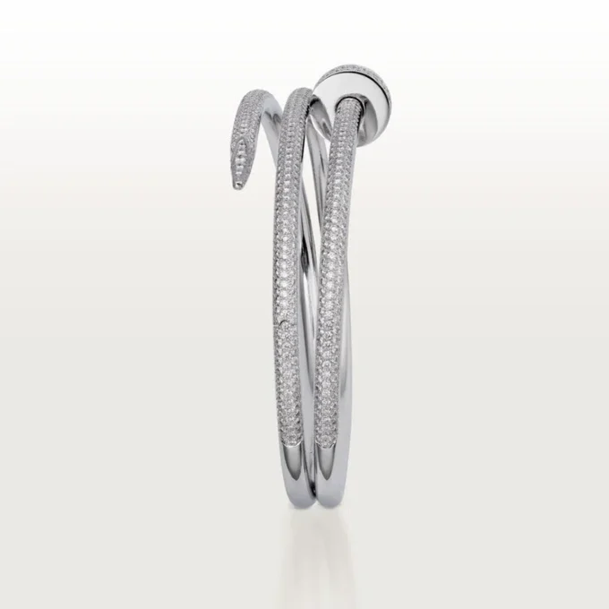 Juste un Clou Armband, doppelt, halb pavé-besetzt