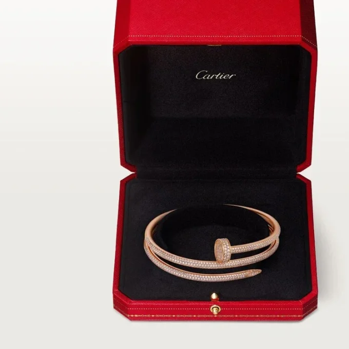 Juste un Clou Armband, doppelt, halb pavé-besetzt
