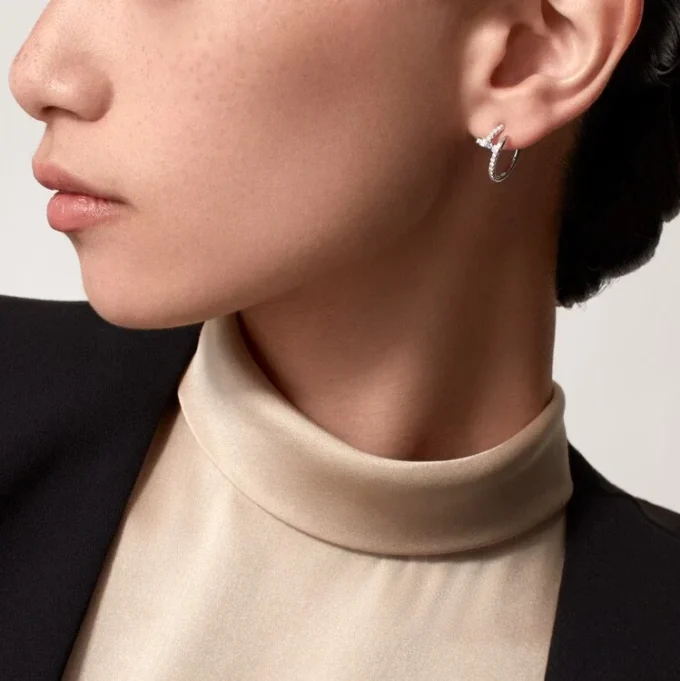 Juste un Clou Ohrringe – Weißgold, Diamanten – Cartier