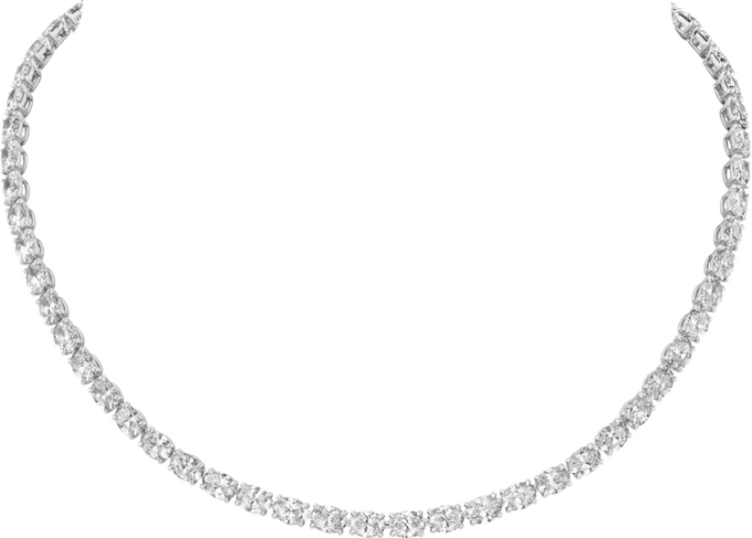 Lignes Essentielles Halskette, Diamanten im Ovalschliff