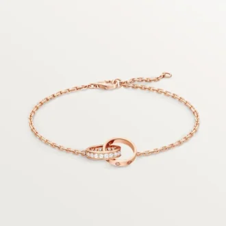 Love-Armband, an Kette, halb gepavé